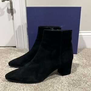 Stuart Weitzman Black Suede Booties Sz 9.5